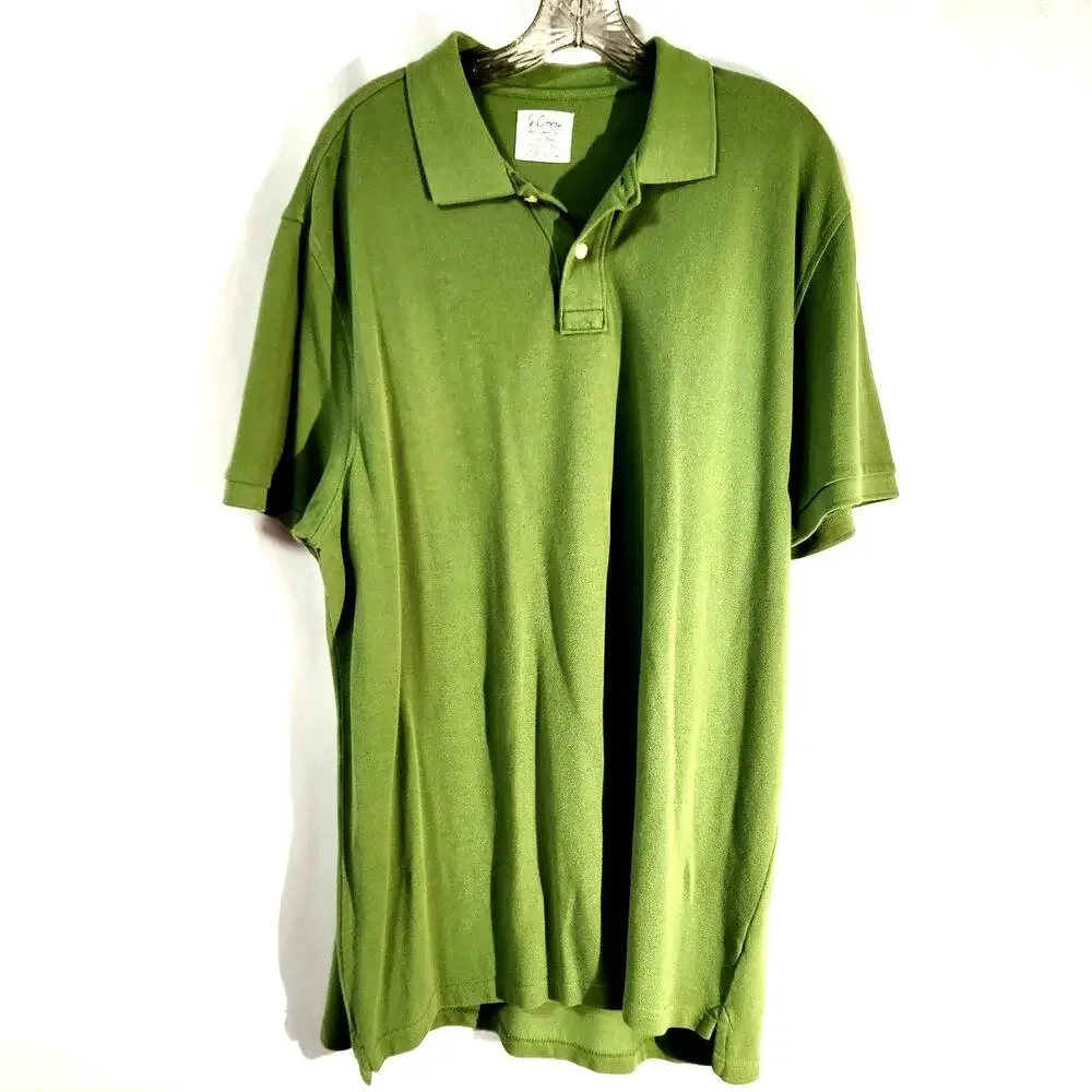 J. Crew Factory Long Green Polo Shirt Size XXL 100% Cotton New Unworn Classic
